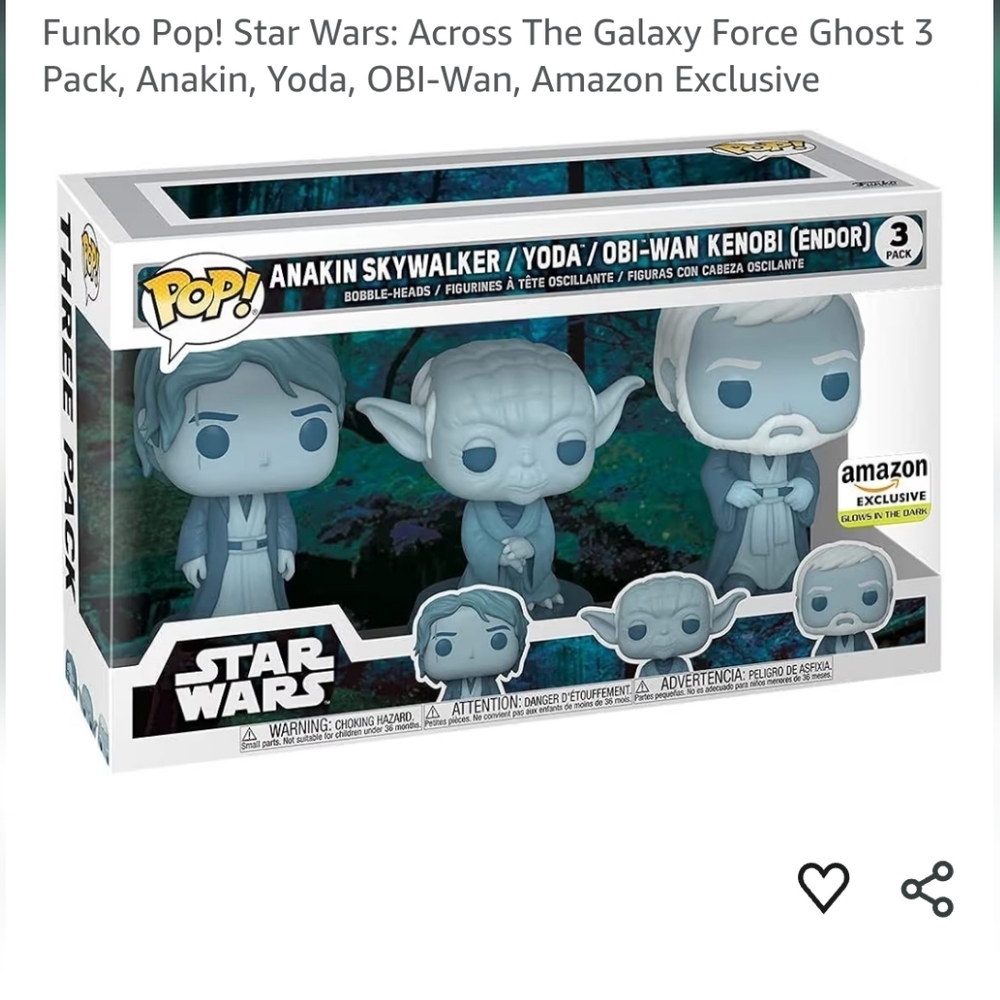 Funko Pop! Star Wars: Across The Galaxy Force Ghost 3 PK Anakin, Yoda, OBI-Wan